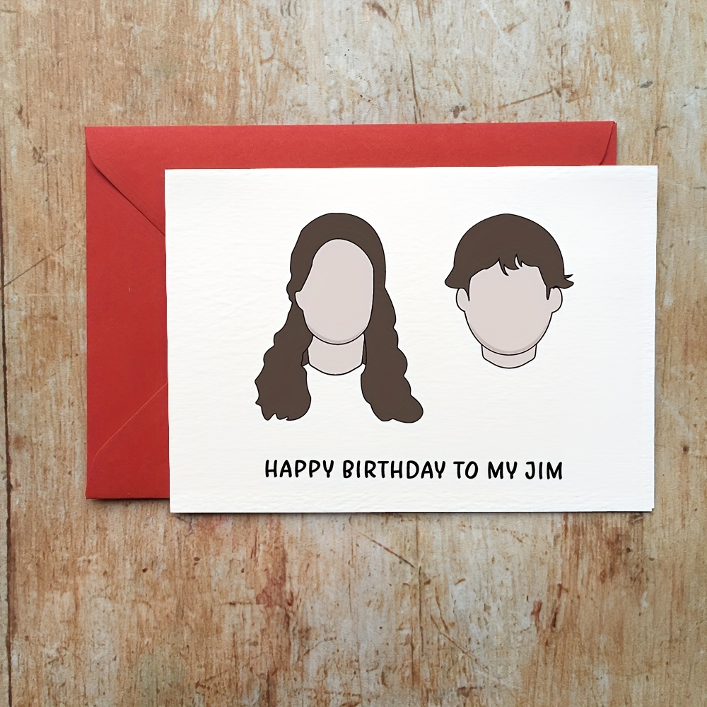 

The Office Birthday Card, Jim And Pam Birthday Gift For Boyfriend Or Husband Including Envelope