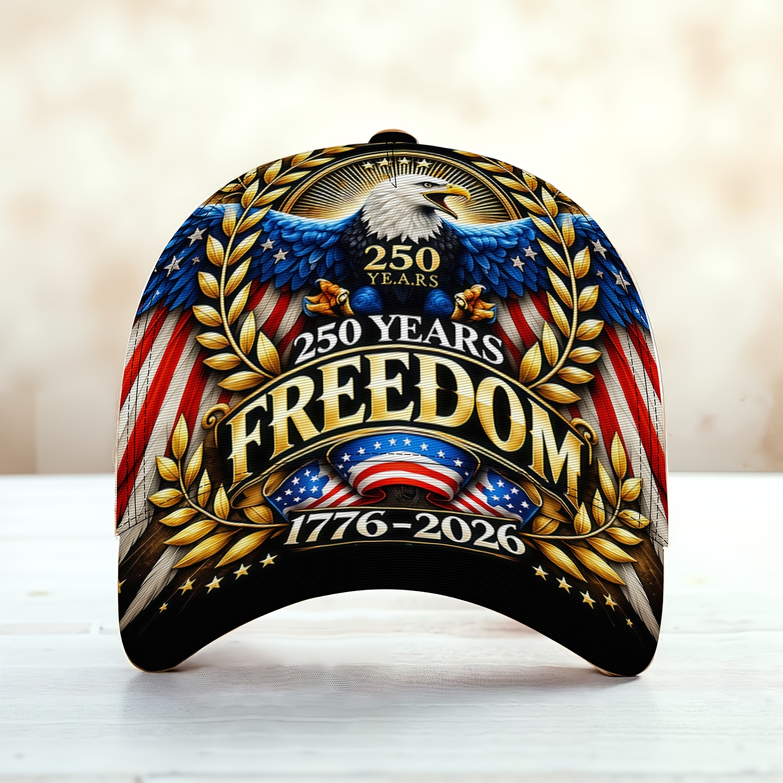 TEMU 1pc 250 Years Eagle Cap Lightweight & Versatile Unisex Baseball Cap - Outdoor Sunshade, Breathable Adjustable Casual Hathalloween And Christmas
