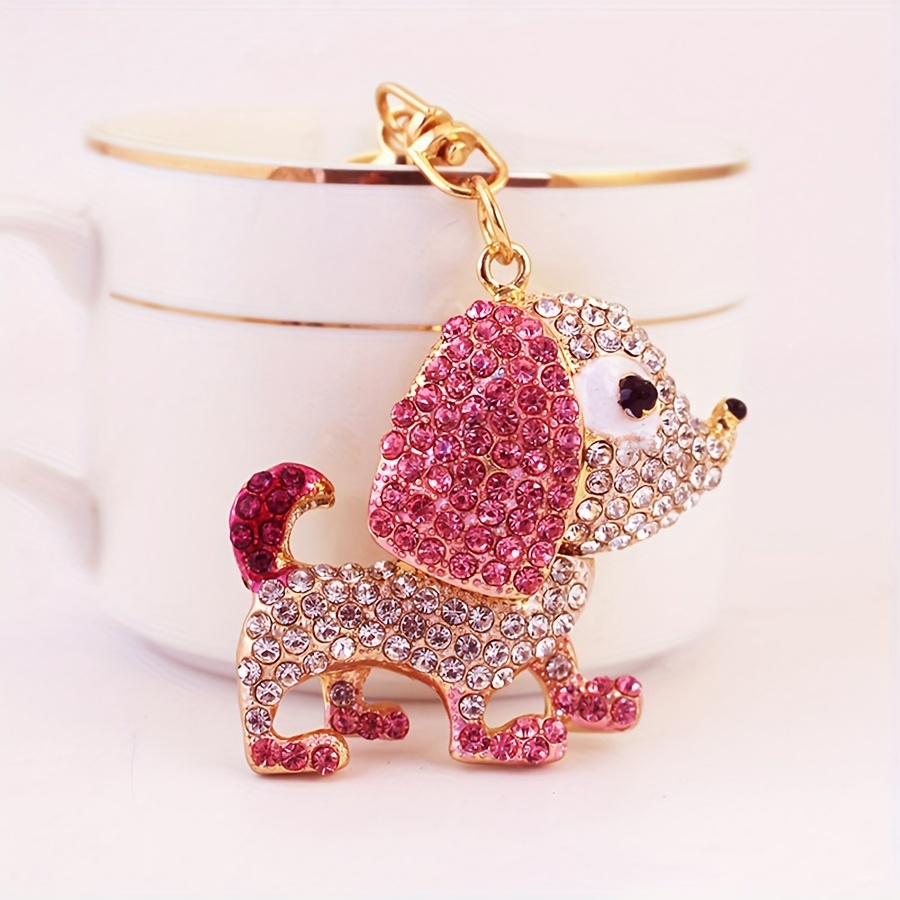 cute puppy keychain sparkling collar Temu Oman
