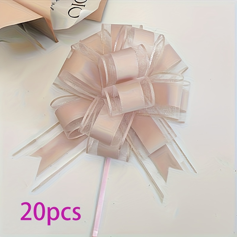 TEMU 20 stuks Elegante Witte Tule Strik Decoraties, Geschikt voor Bruiloften, Verjaardagen en Kerst - Perfect voor Auto Kwastjes, Stoel Versieringen