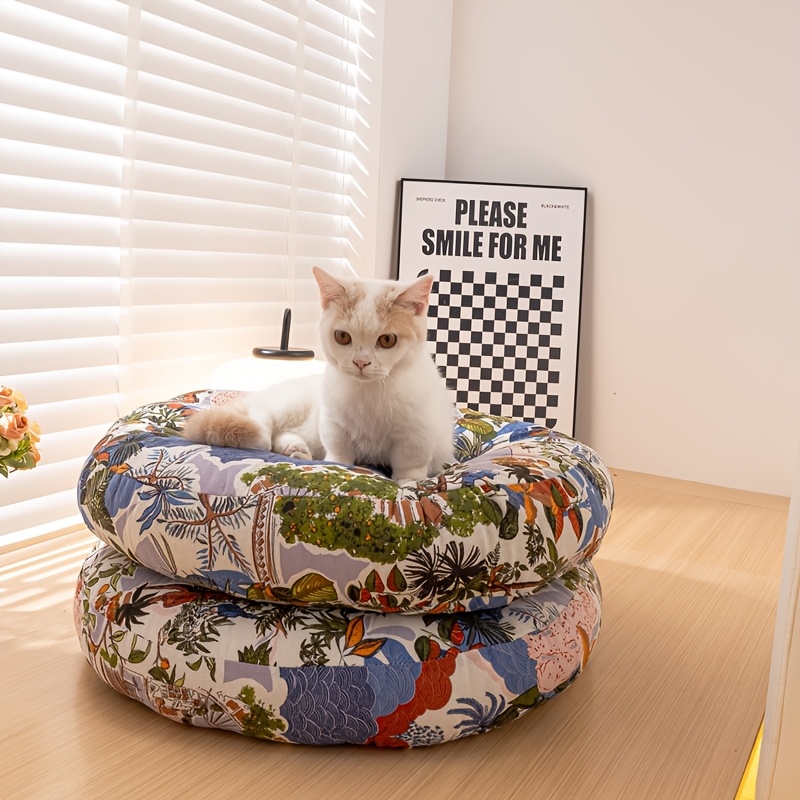 1pc pet cat bed mat soft warm comfortable pet bed winter small nest for cats pet cat bed soft washable comfortable cushion Product details 2