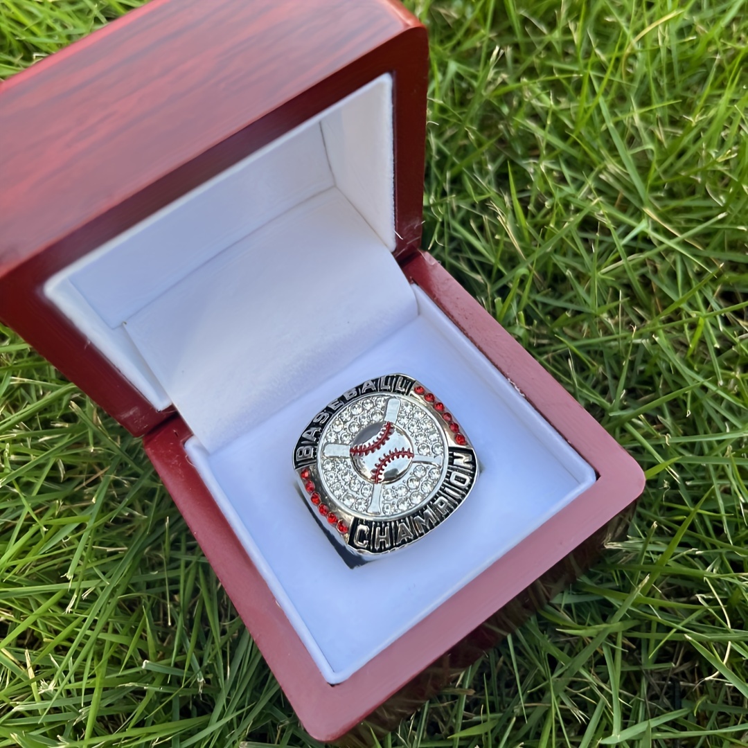 TEMU Baseball Championship Trophy Ring Championship Championship With A Boutique Wooden Box