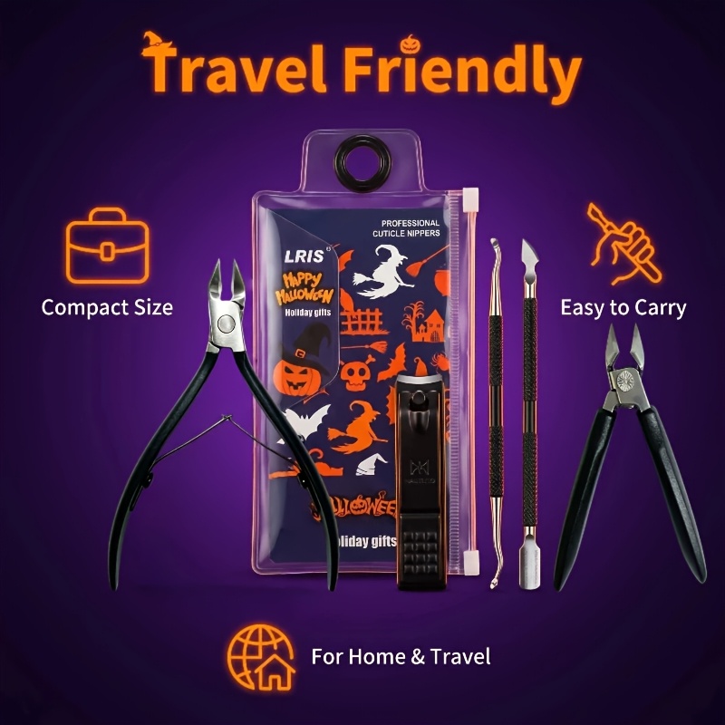5pcs Complete Nail Care Tool Set with Cuticle Nippers