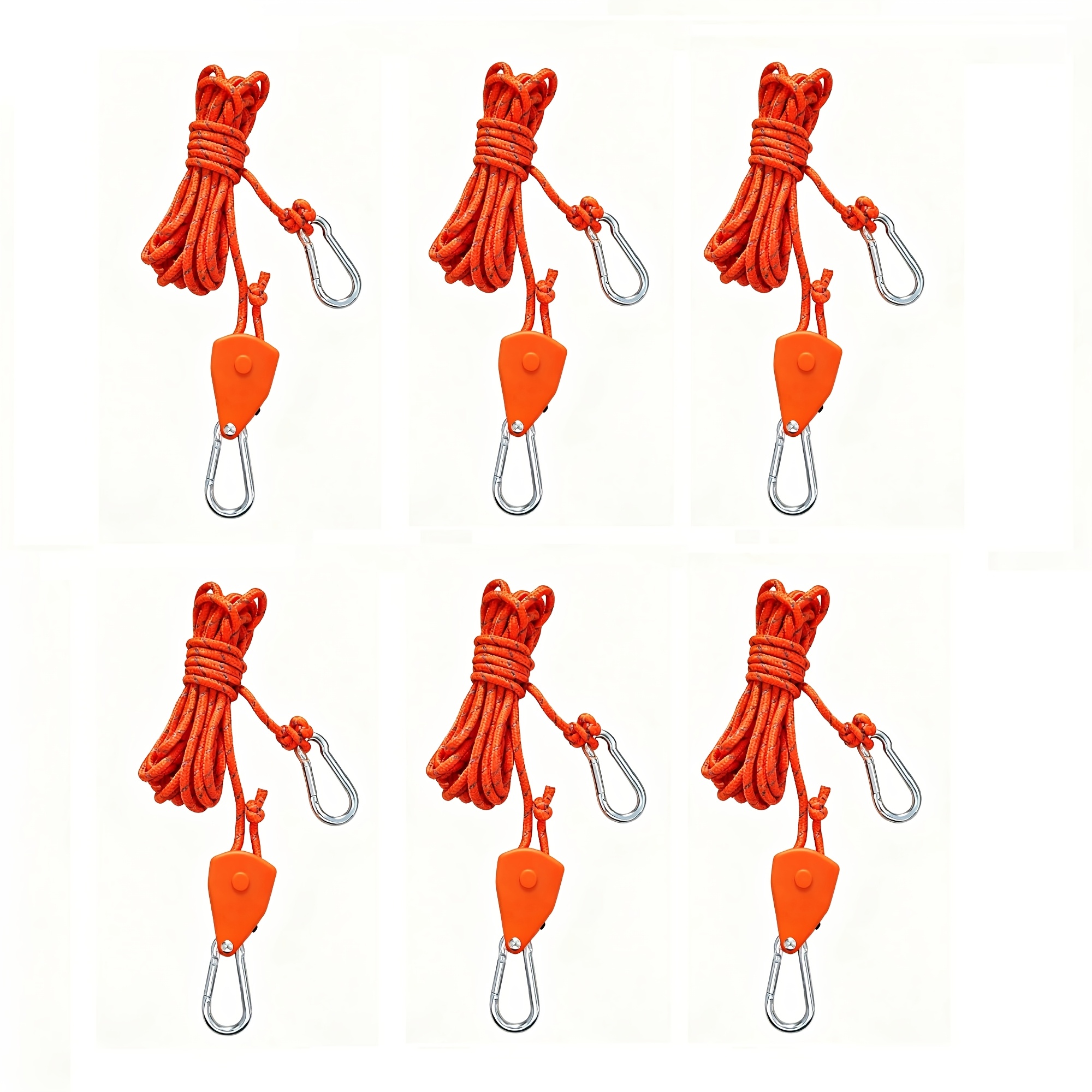 Image of Outdoor Camping Tent Guyline, 4m Reflective Windproof Rope With Pulley Adjuster, Canopy Tension And Anchor Rope