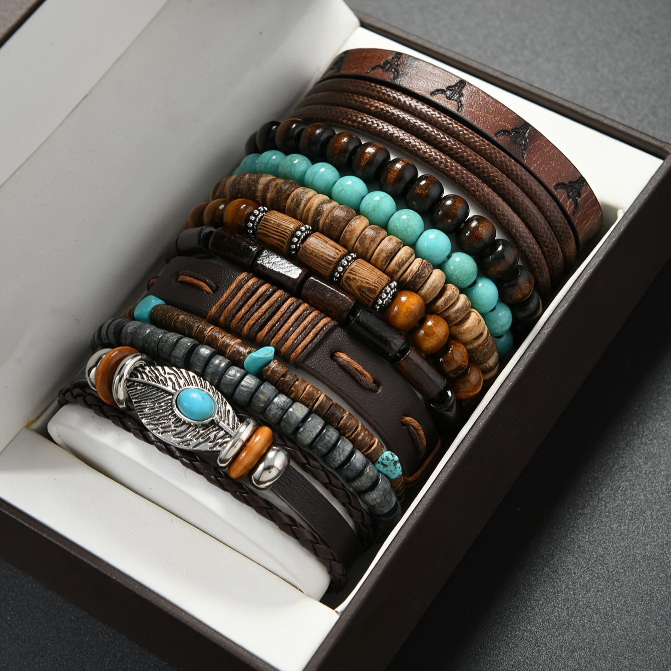 Conjunto de 11 Pulseiras com   de Pena   -   para  