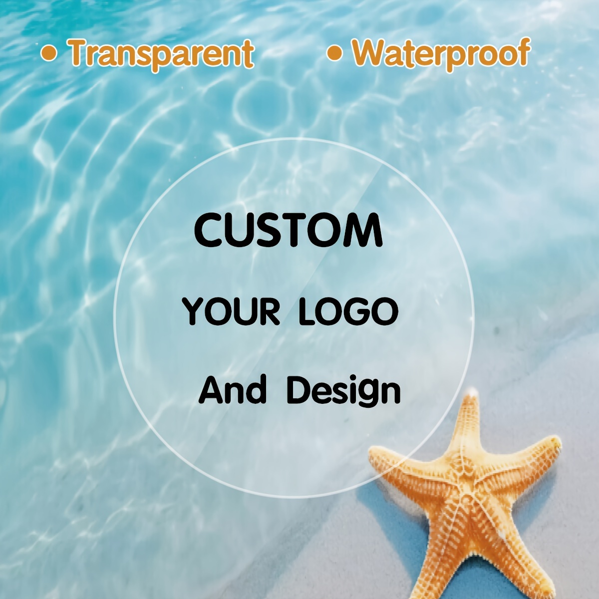 

Custom Waterproof Transparent Round Labels - 96pcs, Assorted Sizes (1", 1.57", 2", 2.5", 3"), Business Branding, Packaging & Weddings