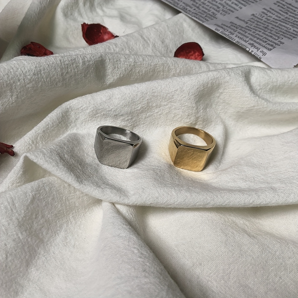 Men's Retro Minimalist 316 Stainless Steel Square Ring