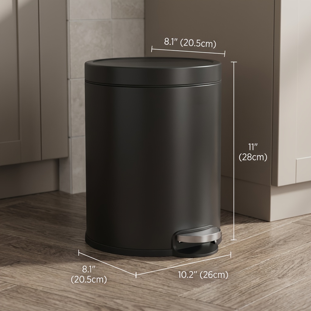 TEMU Mini Pedal Trash Can With Soft Closing Lid 1.6 Gallon Stainless Includes Inner Bucket Small Bathroom Bedroom Kitchen Garbage Bin