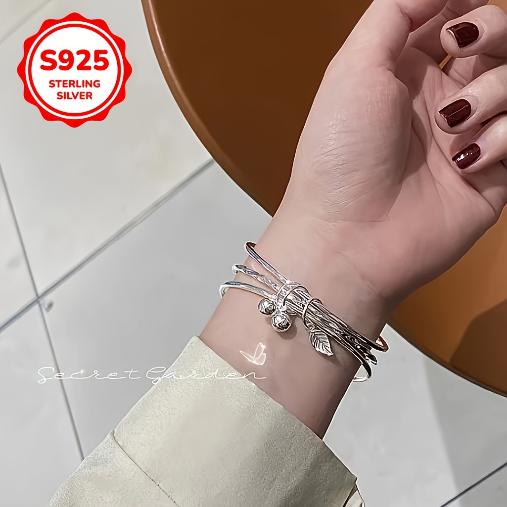 S925 Sterling Silver Minimalist Triple Loop Bracelet