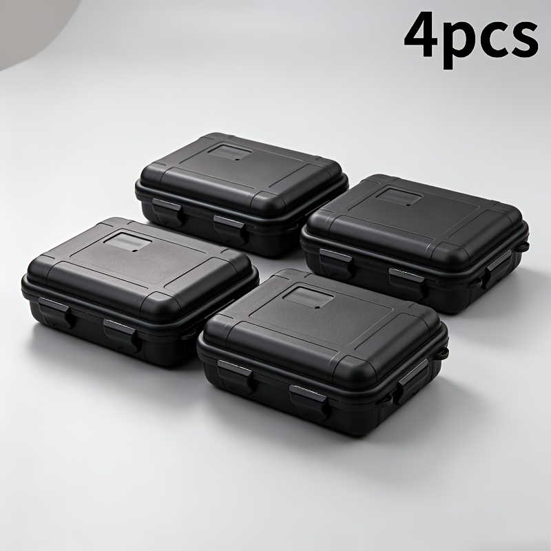 TEMU 4pcs Tool Portable Protection Box Set, Storage Box With Removable Inner Lining And Cushioning Pad, Suitable For Survival Gear, Small Tools,