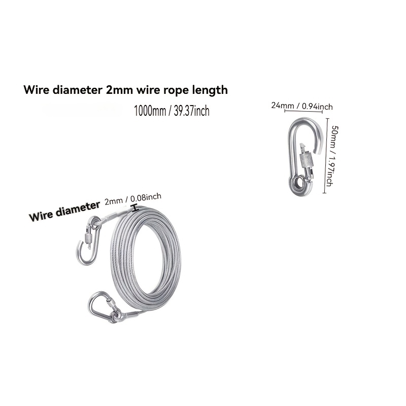 Zinc-Plated Steel Wire Rope Dog Leash, Durable & Rust-Resistant