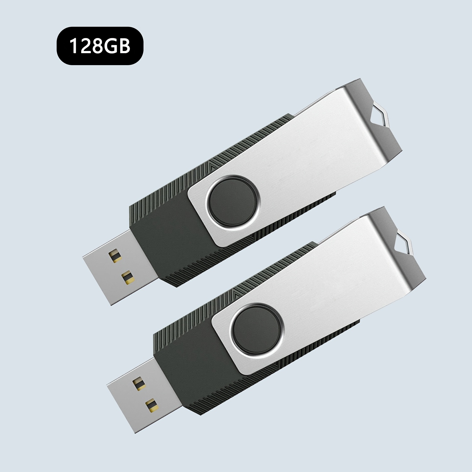 Image of Vansuny 2pcs Usb 128gb/64gb/32gb/16gb Usb 2.0 Usb Flash Drive Pen ° Rotating Design With Metal Cover
