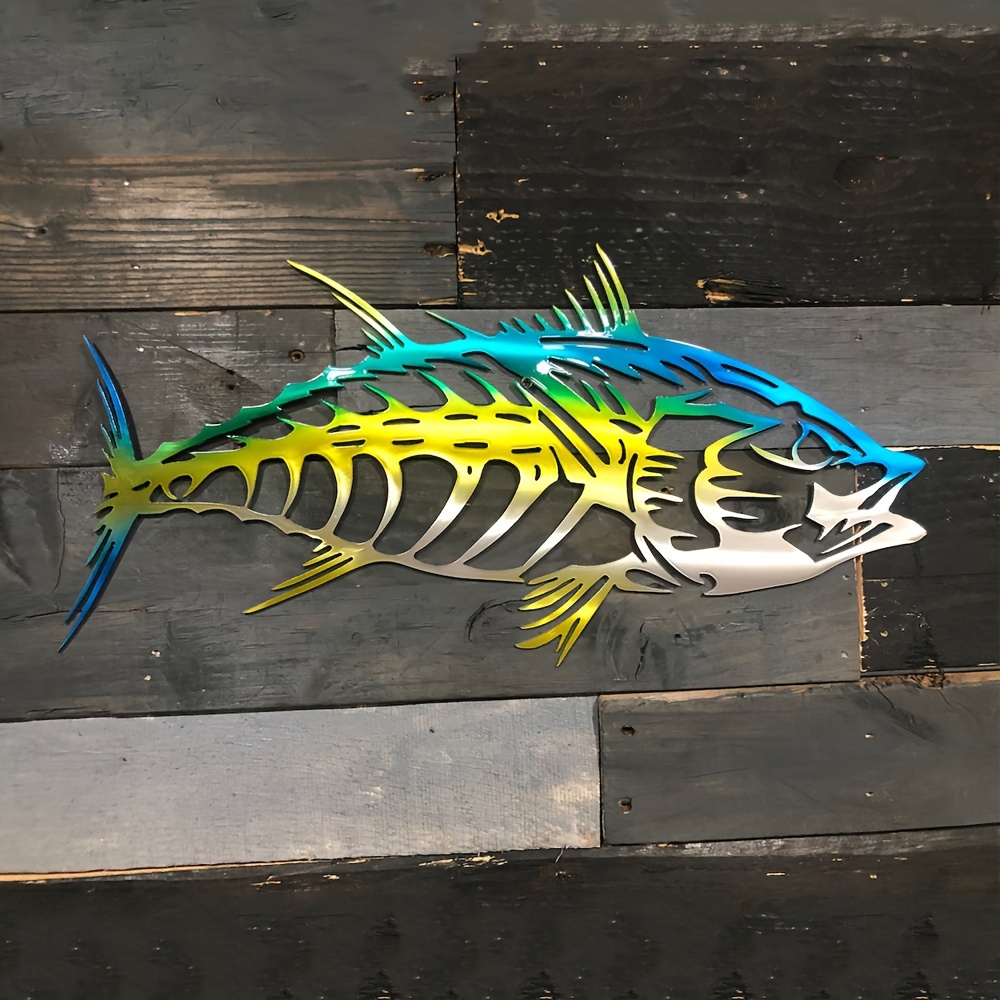 

Poisson Thon Jaune Tropical en Métal Art Mural, Décor Nautique en Fer pour Salon Chambre à Coucher, Sculpture Murale Thème Océan Inspirée des Florida Keys