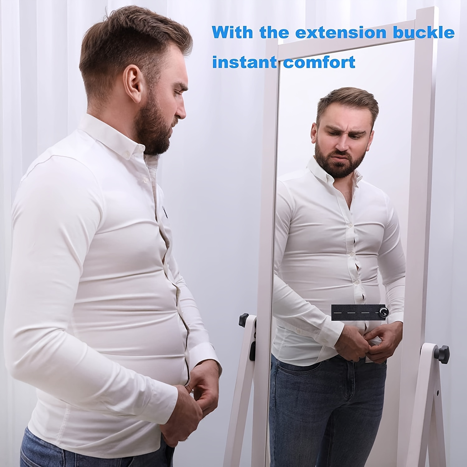2pcs Adjustable Elastic Waistband Extenders for Plus Size Women & Men - Machine Washable Stretchable Belt with Discreet Button Closure, Comfortable for Pregnancy, Casual & Wear, Maternity Clothing Aid, Cozy Fit Accessory, Durable Fabric, Seamless Design, Soft Material, Postpartum Care