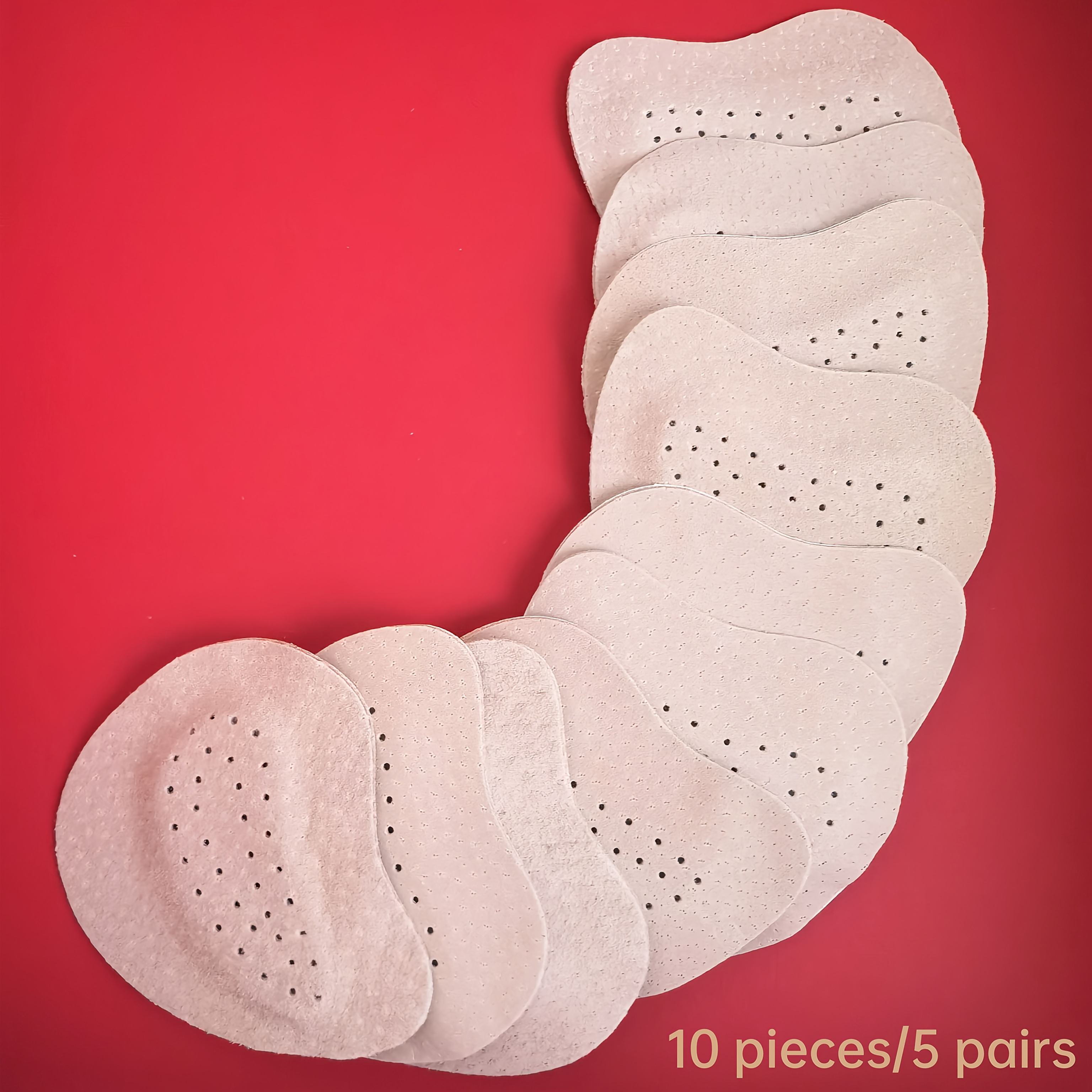 TEMU 10pcs Of Women's High Pu Non-slip Forefoot Pads - Breathable And Sweat-absorbing, Shock-absorbing Foot Care Insoles With A Gripping Map Pattern,