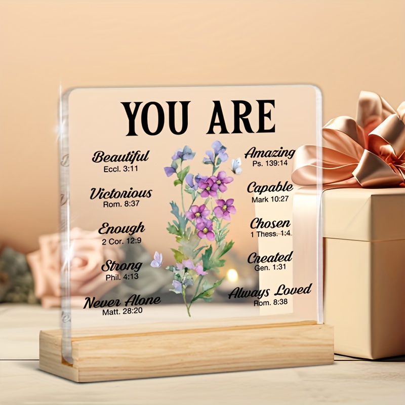 TEMU 2d Flat Collectible Figurines, 2d Flat, 1pc Suitable Christian Gift For Women, Inspirational Religious Present For Female , Birthday, Mother's