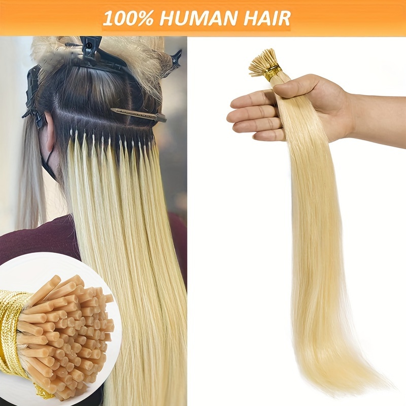 

Luxurious Blonde #613 I Tip Human Hair Extensions - Straight, 18-26 Inch, Lightweight 50g/100g Piece For Women