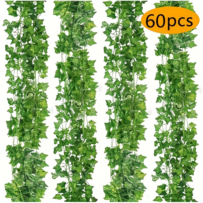 Image of Set Of 60 Artificial Ivy Garlands, Each Measuring 2 Meters Long, Totaling 120 Meters Of Lifelike Vines. Perfect For Enhancing The Aesthetic Of Rooms And