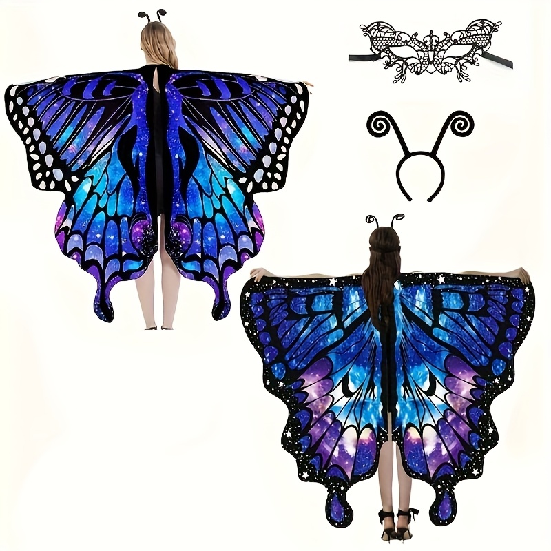 Schmetterling Kostüm Für Damen - Rock, Haarreif & Spitzenmaske Für Karneval & Cosplay