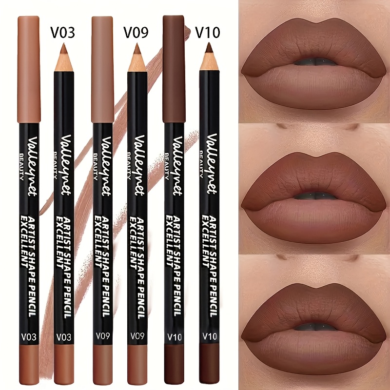3pcs/set Lip Liner Set & Eyeliner Set Long Lasting Matte Waterproof Lipstick 2in 1 Eyeliner&lipliner Waterproof Lipliner Lipstick Set Women Lips Makeup Cosmetics Matte Lip Makeup Pen