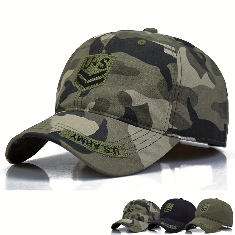 

Men's And Women's Spring Summer Autumn Winter Camouflage Baseball Cap, Letter Embroidery Peaked Cap