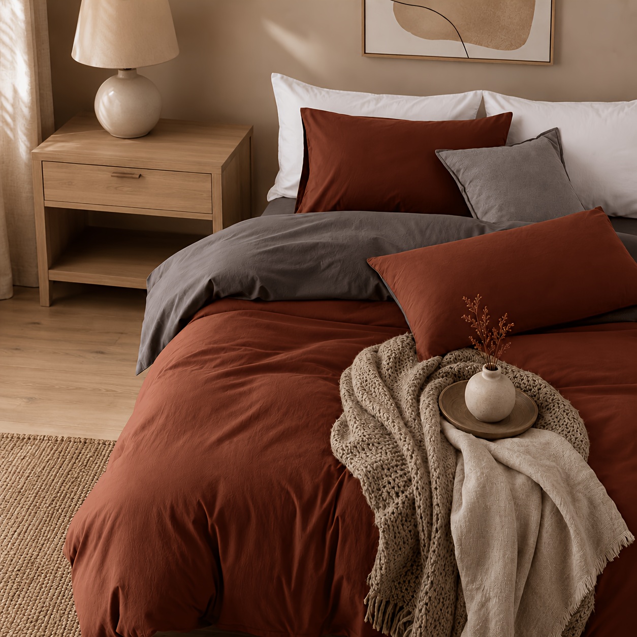 Image of 2/3pcs Duvet Cover Set Reversible Bed Set Hotel Bedding, Smooth, Breathable, Cool And Comfortable In Summer, Includes Pillowcases, Zipper Design, Machine Washable, -tex Certified For