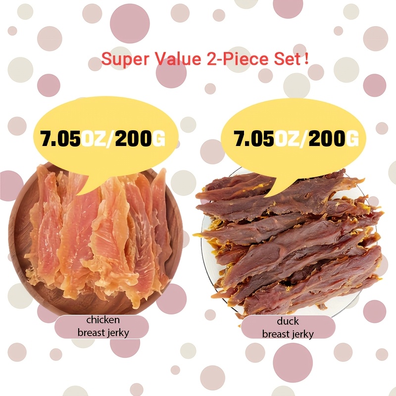 TEMU Chicken And Duck Breast Jerky | Hypoallergenic, No Additives | For Sensitive Stomachs