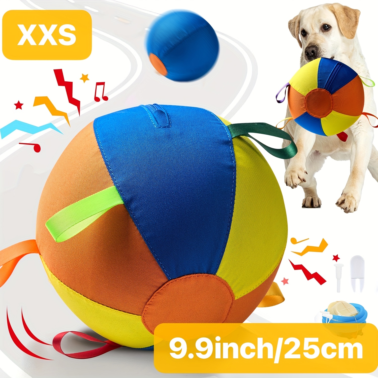 TEMU Shepherd Ball Dog Toy, Ideal For Dogs, Cattle Dogs, And Australian Shepherds, Made With Durable Oxford Cloth, Comes With A Pump And Repair Patch