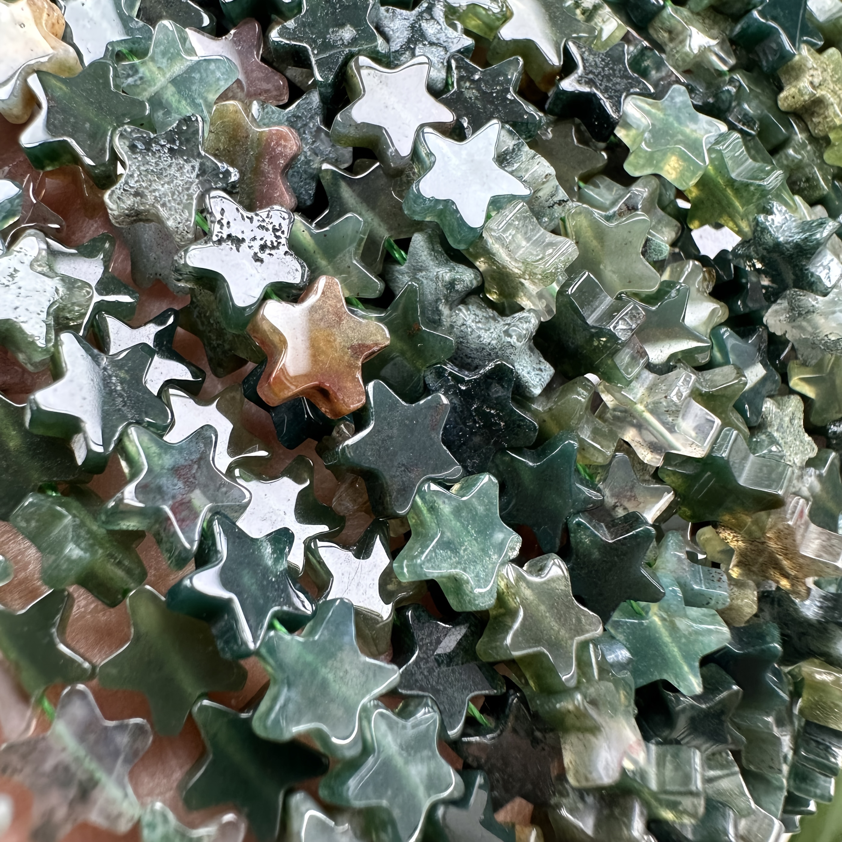 Star Shape Natural Indian Agate Stone Beads for Jewelry Making