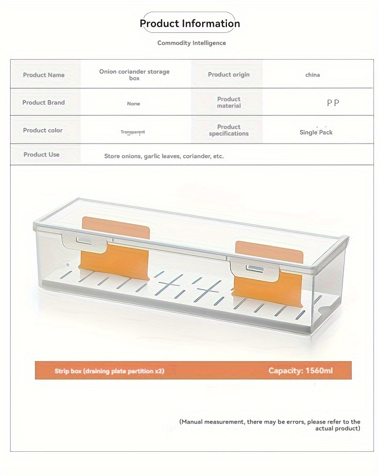 clear plastic vegetable storage box multi purpose drainage and reusable for kitchen organization details 0