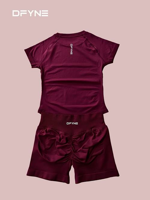 conjunto deportivo de 2 piezas para mujer, conjunto de yoga sin costuras, camiseta de manga corta, conjunto de entrenamiento , conjunto deportivo para correr