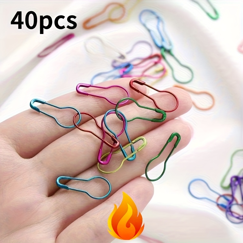 Image of 60/40pcs Colorful Gourd Knitted Pattern Marker - Crochet Hooks Of Colors, Locking Pattern Counting Clips, Diy Sewing Needle Accessories, Sewing Accessories Random Color