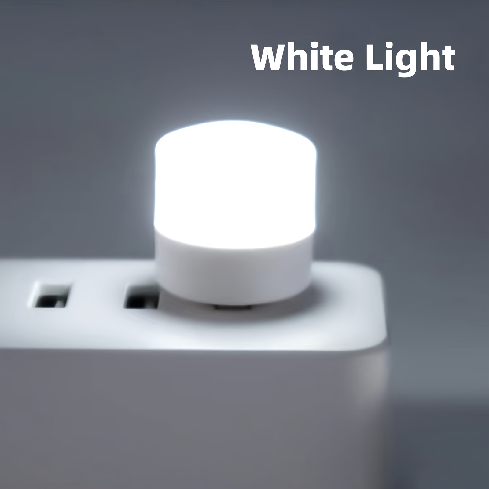 Mini Lámpara de Noche USB con Color Blanco Cálido, Lámpara de Lectura Ojo de Perro, Enchufe USB para Cargar el Ordenador y Batería Externa, Luz Nocturna LED