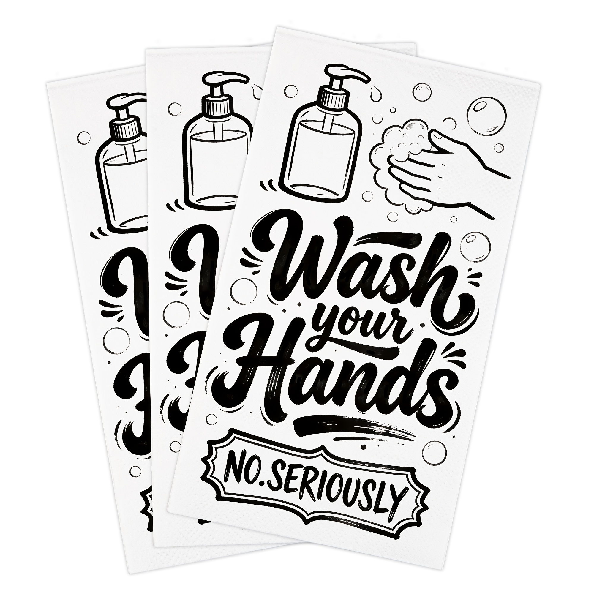 TEMU 20pcs Pack Disposable Hand Napkins Suitable For Bathroom Paper Towels - 2-ply Wash Your Hands Guest Napkins For Powder Room, Wedding, Birthday