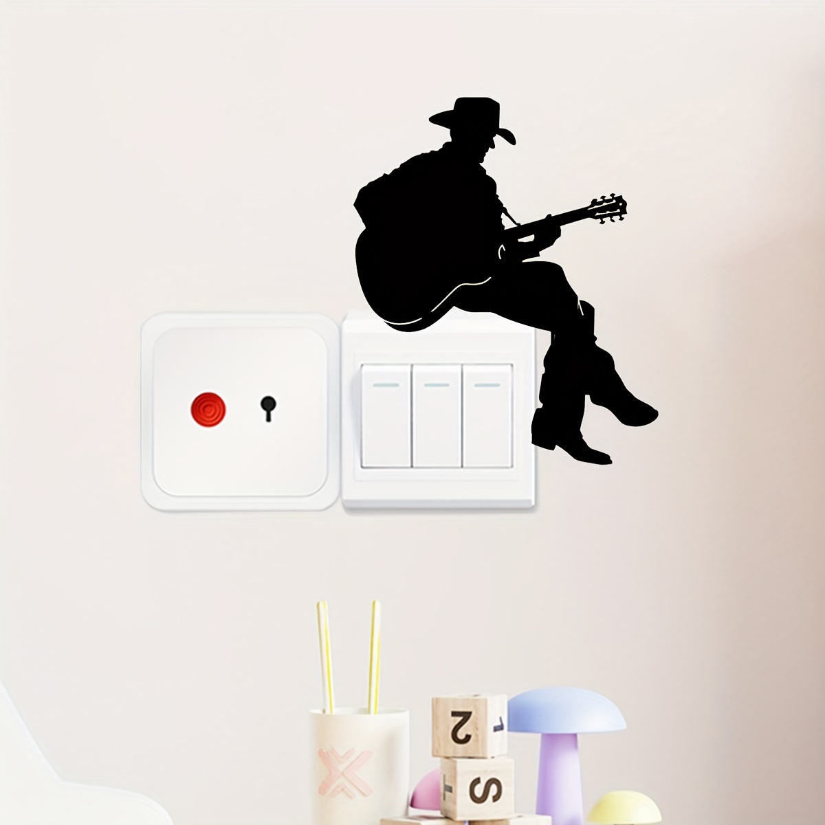 1pc Creative For Switch Sticker - Self-adhesive, For Bedroom, Bathroom, Living Room - & Room Decor