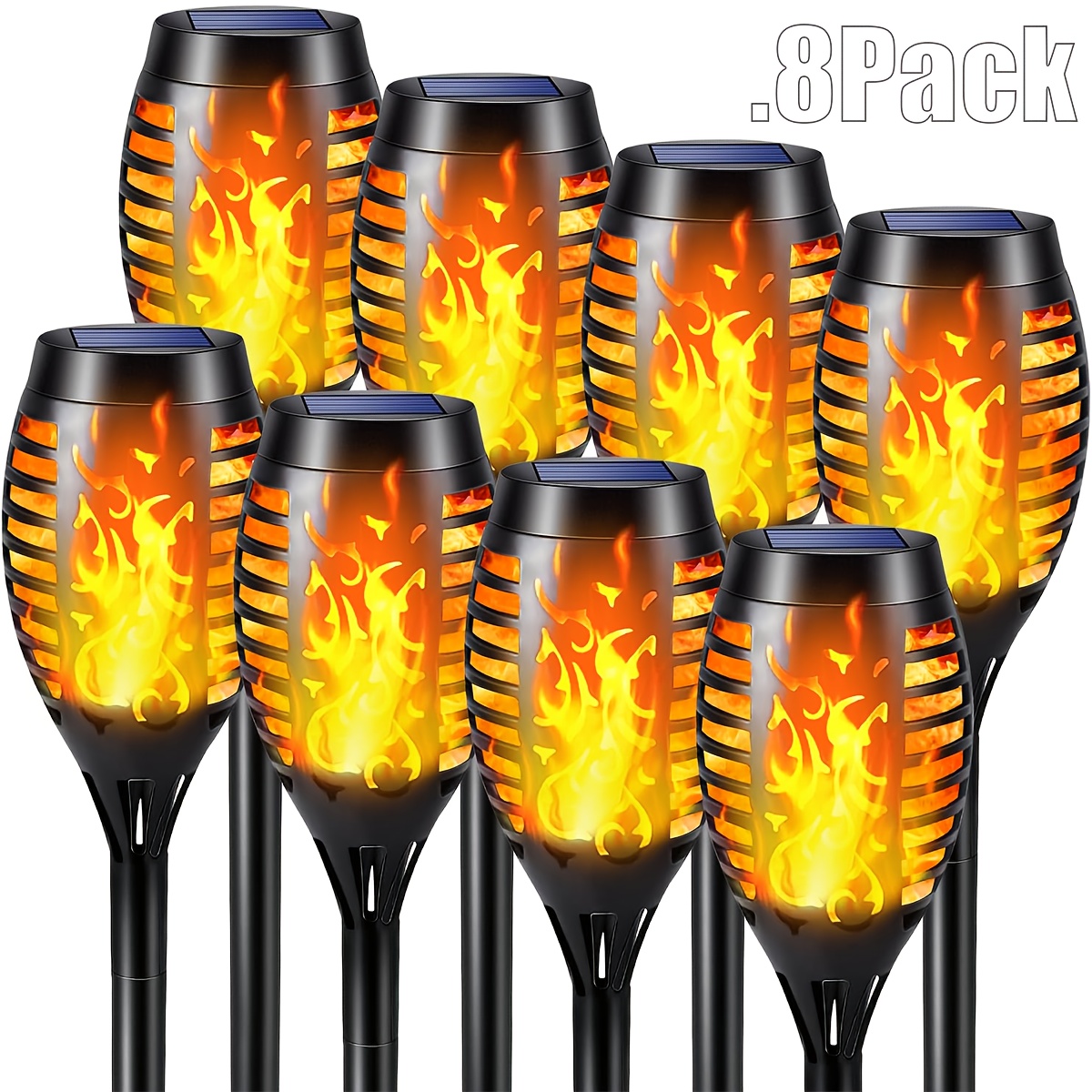 

8 Pack Solar Lights Outdoor, Dancing Flickering Flame Torches Lights Landscape Decoration Light For Pathway Lawn Patio Gardenyard Wedding Party-auto