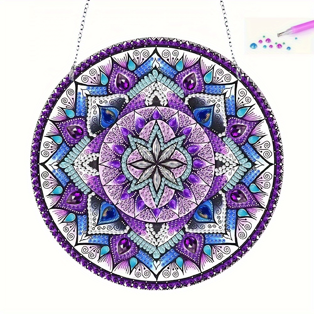 

Exquisite Diy Diamond Painting Pendant With Vibrant Designs - Perfect For Windows, Homes, Gardens & Festivals - Easy Install & Durable