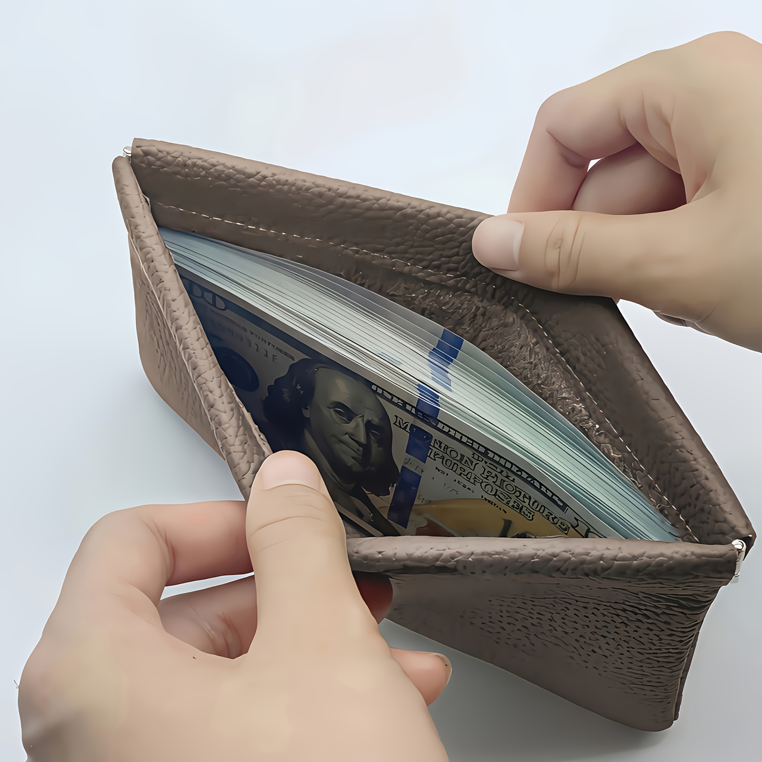 fashionable simple auto close long wallet faux leather solid color lining ideal for passport   documents earphones lipstick cosmetics data cables perfect gift for men father on christmas valentines day