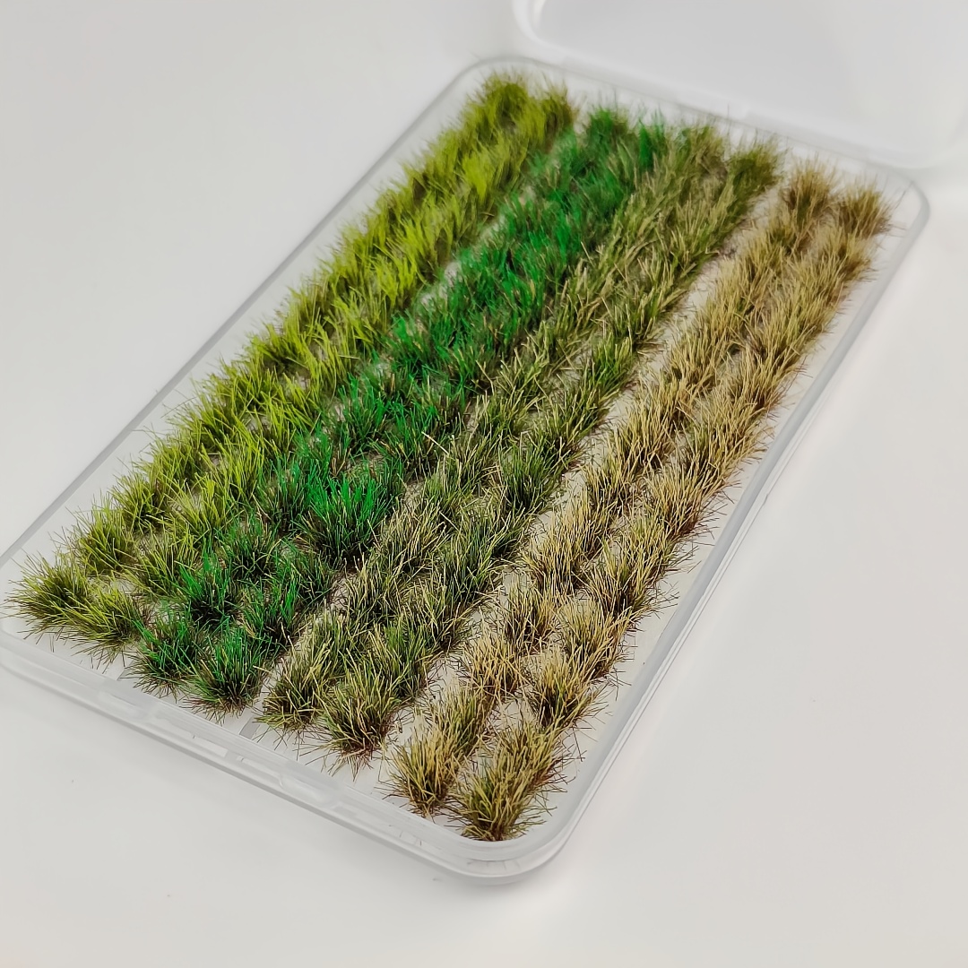 120pcs Mixed Color Miniature Grass Clump Set, Static Landscape Model Kit for DIY Sand Art, Resin Terrain Scenery, Artificial Turf Clusters for Dollhouses, Fairy Gardens, and Train Layouts – Perfect for Micro Landscapes & Railway Scenes