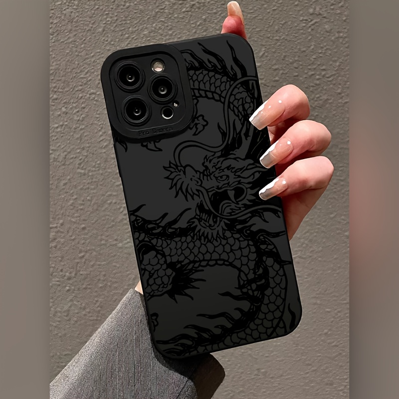 

The Chinese Dragon, Long And Black, Is A Matte Anti-drop Tpu Lens Protective Phone Case Suitable For 15/14/13/12/11/7/8.