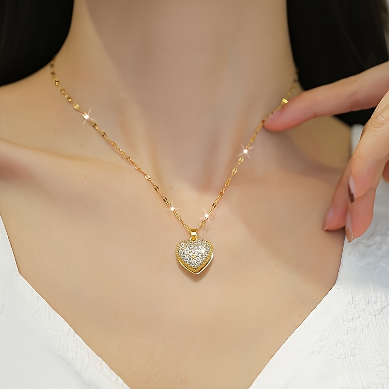 TEMU 1pc Elegante Collar con Colgante de de , de Perla y Concha de Cobre, con Cadena de Acero Inoxidable, Ideal para , Aniversarios y Uso Diario,