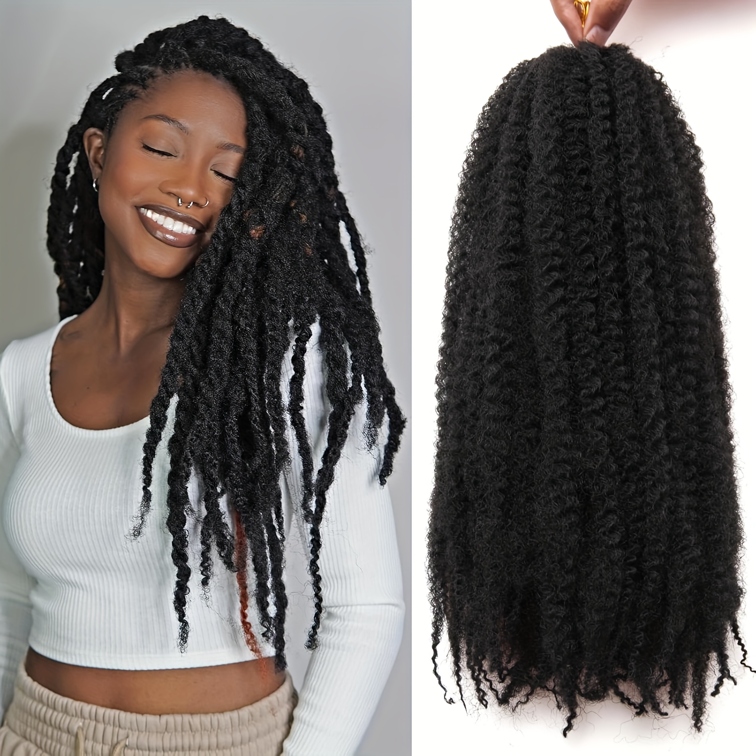 TEMU 1 Pack Of African-style Kinky Braiding Hair Pre- And Pre-sectioned Braid Hair With Texture, From Soft Anti-itch Synthetic Fiber. Ideal For