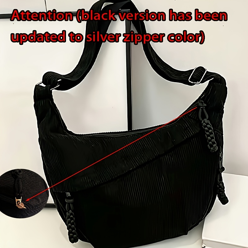 TEMU Women's Crossbody Bag, Simple Chenille Crossbody Bag, Fashionable Single-shoulder Bag, Casual Lightweight Large-capacity Crossbody Bag