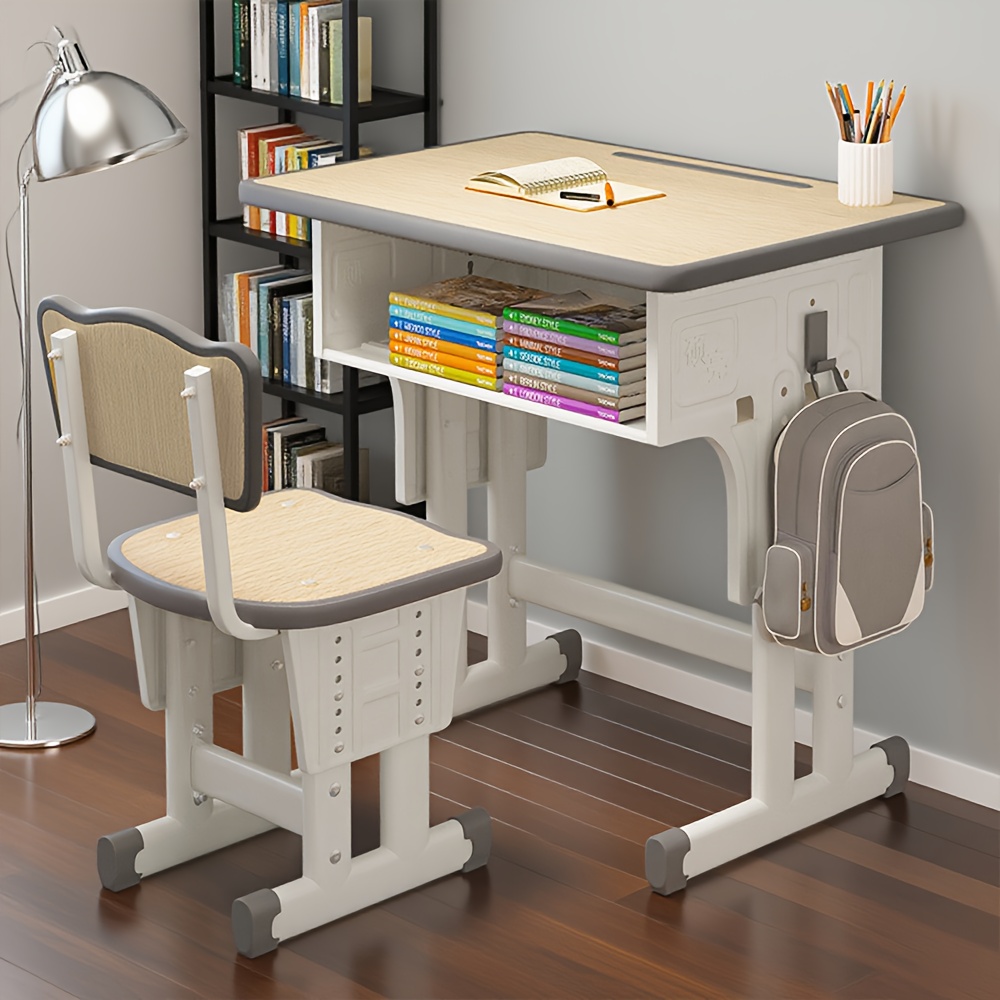 Set of 2 Adjustable Desks And Chairs for Middle School Students, Suitable for Home Use, Ideal for Study And Writing