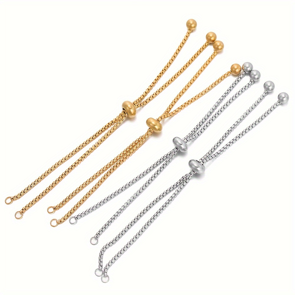 

3 Pcs Stainless Steel Adjustable Accessories, 3..5cm/1.38-4.53inch, Telescopic Pull-out Chain, Jewelry Findings -jewelry Patterns