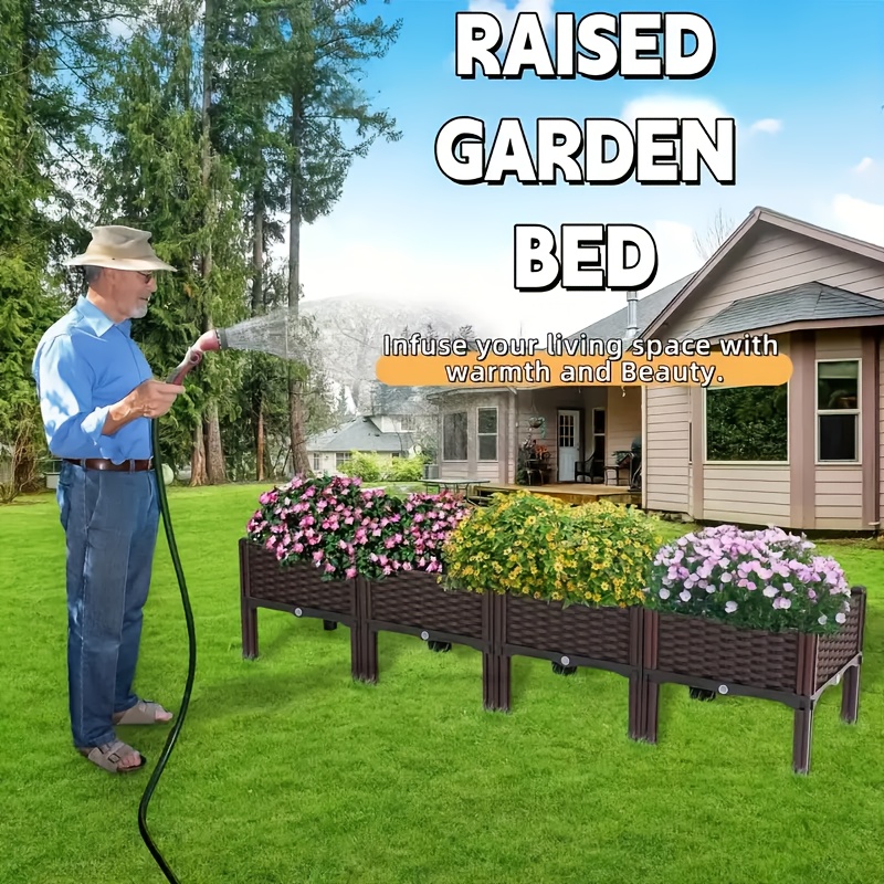 Raised Garden Planter with Legs, Traditional Black Woven Plastic Container, Perfect for Outdoor Gardening - Great for Growing Flowers, Vegetables, And Herbs | Sturdy And Lightweight Elevated Garden Planter with a Versatile Design 18 Raised Garden Planter with Legs, Traditional Black Woven Plastic Container, Perfect for Outdoor Gardening - Great for Growing Flowers, Vegetables, And Herbs | Sturdy And Lightweight Elevated Garden Planter with a Versatile Design