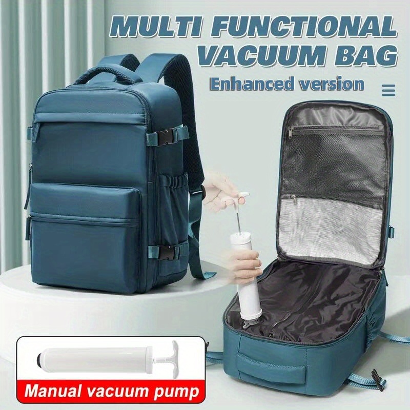 TEMU "vacuum Pump Carrier" - Vacuum Compression 30%-50% Space. Lightweight, Large-capacity Men's Backpack, Luggage Bag, Outdoor Hiking, , Computer,