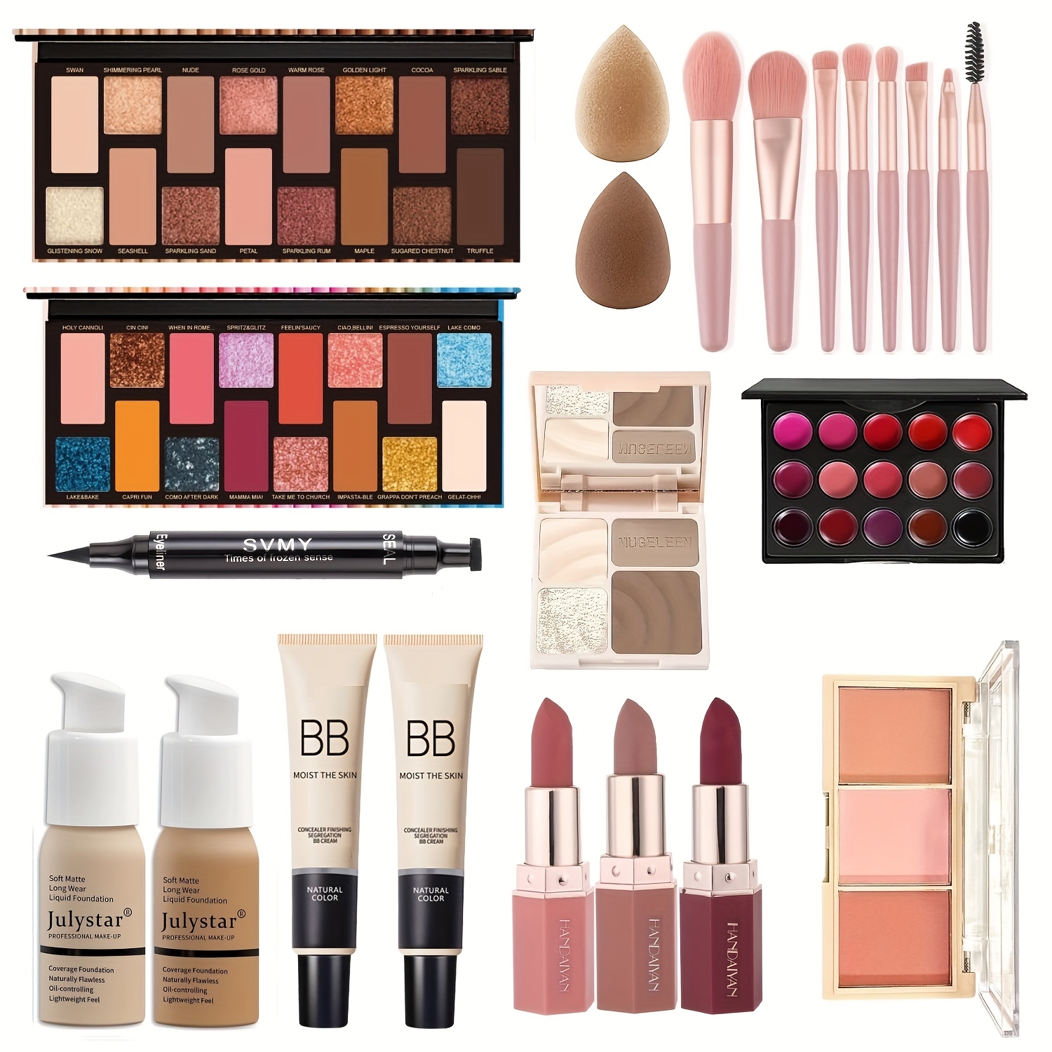 Professional Full Kit Makeup Kit Eyeshadow Palette, lipstick, Lip  Gloss Palette, Blush, Foundation, BB Cream, Concealer, Mascara, Perfect