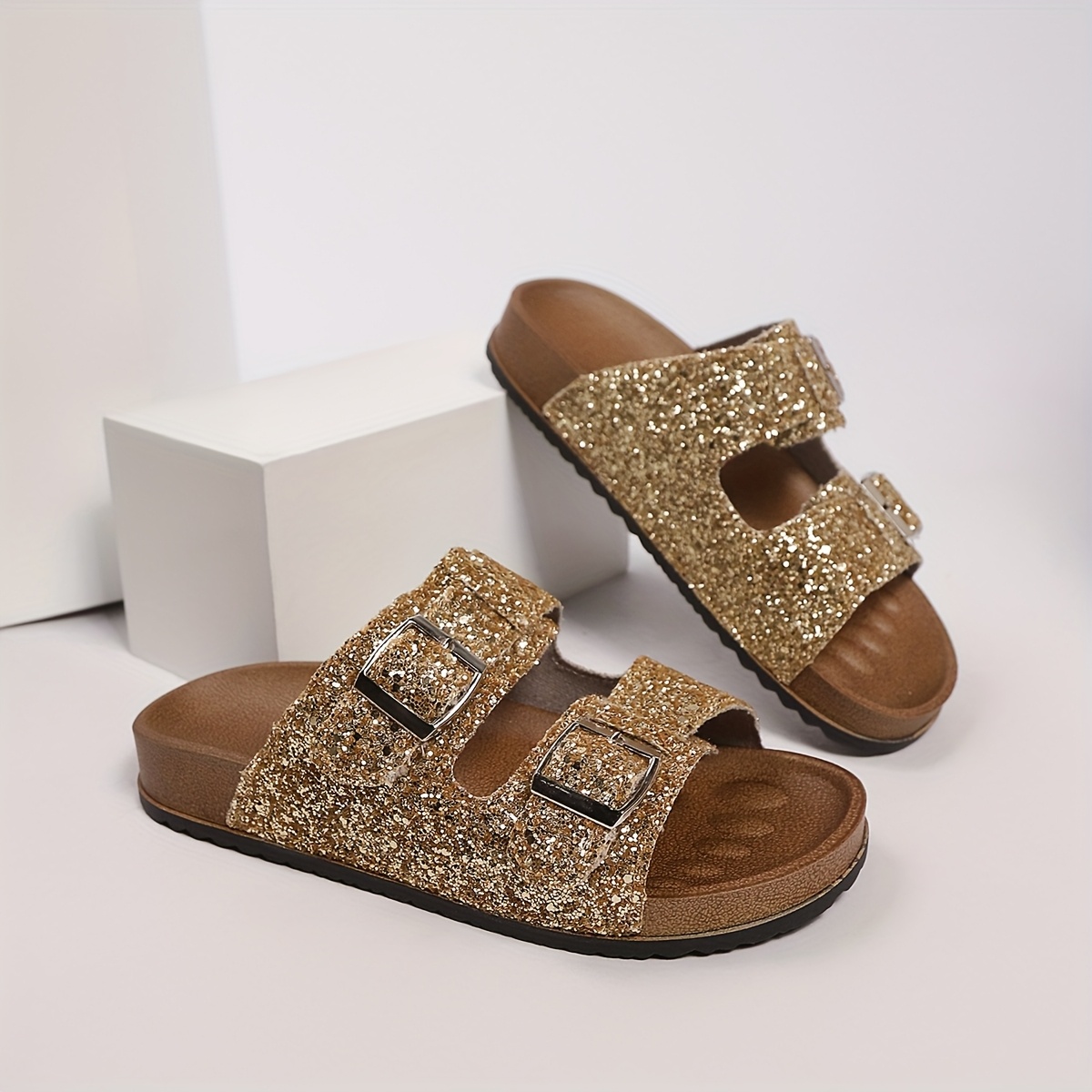 Gold Sandals Simply Southern Glitter Sandals Plakton Alicante