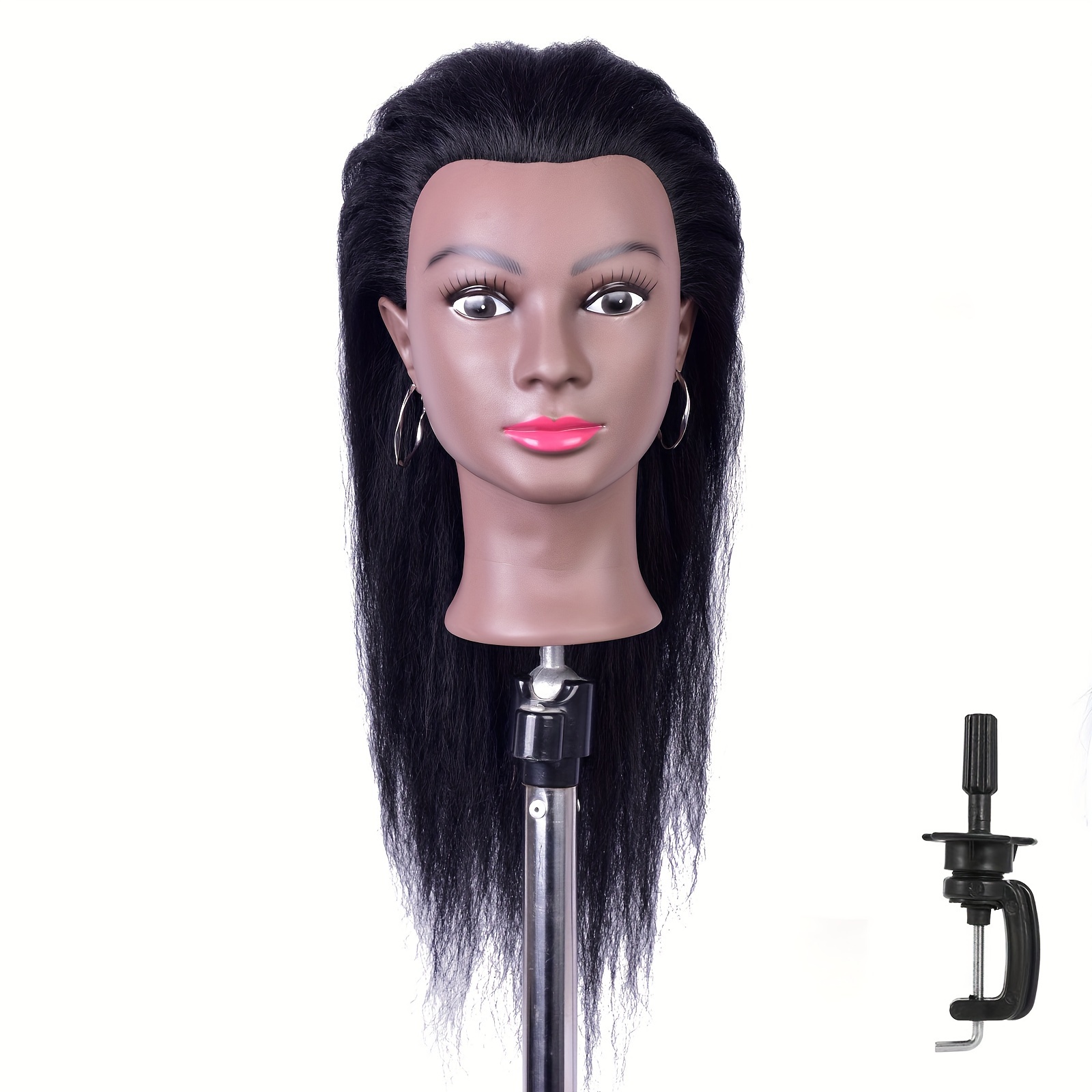 

Mannequin Head With Hair, 100% Real Human Hair, Hairdresser Training Head, Doll Head, Beauty School Hair Practice Head, Manikin Cosmetology Black